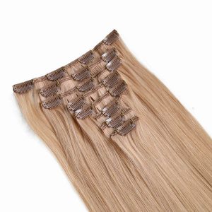 A close up of hair extensions