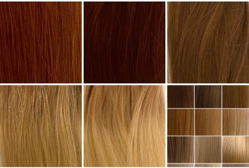 A series of different hair colors and shades.