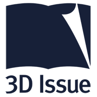 A black and blue logo for the 3 d issue.
